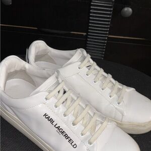 Karl Lagerfeld Classic White Leather Sneakers